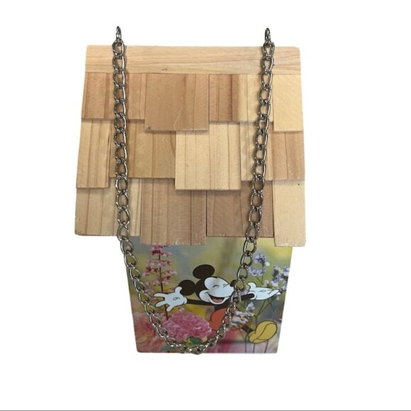 Disney Mickey Mouse Orange Blue Wooden Birdhouse - Viral Tiktok - 9-1/4" Tall - Picture 7 of 15